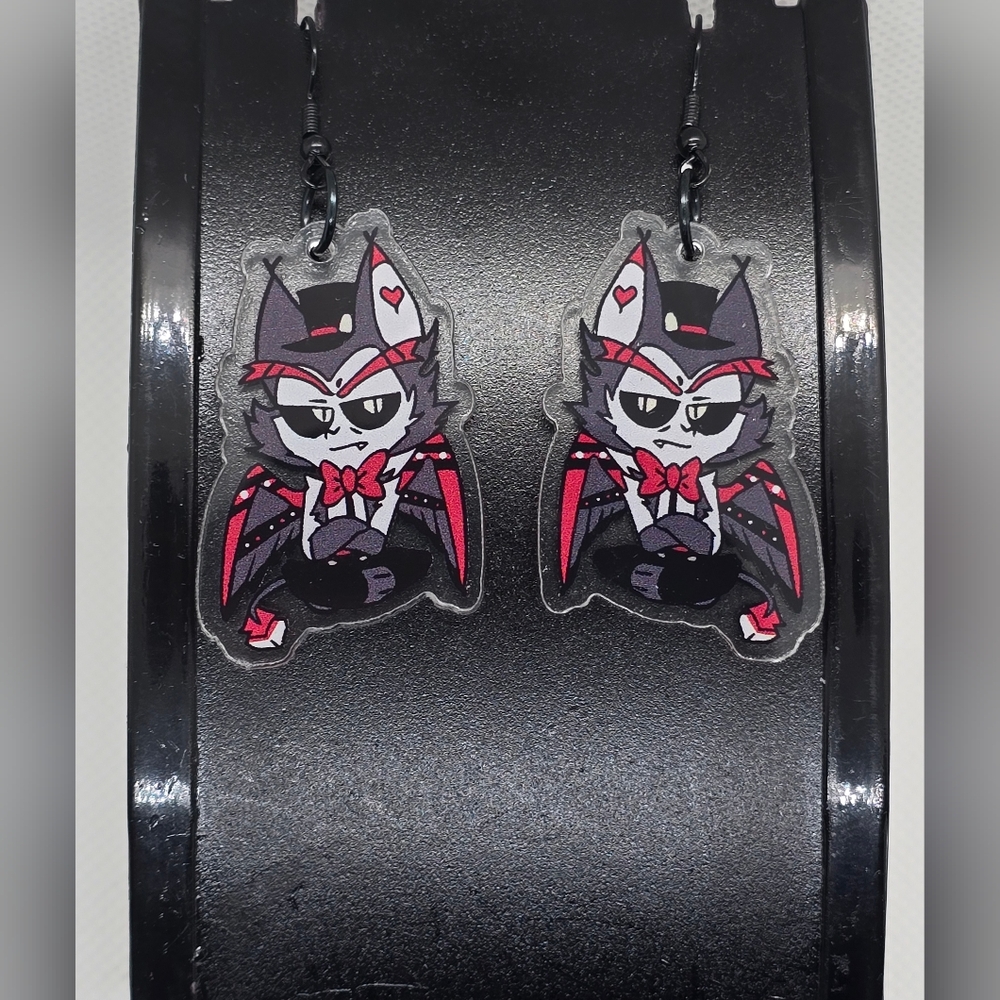 HUSK - Hazbin Hotel Inspired‎ Dangle Earrings! Handmade! Hypo-Allergenic